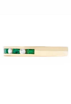 Effy Jewelry Brasilica 14K Yellow Gold Emerald and Diamond Channel-Set Ring, 0.66 TCW | Rings