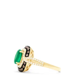 Effy Jewelry Brasilica 14K Yellow Gold Emerald, Espresso u0026 White Diamond Ring, 1.70 TCW | Rings