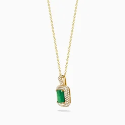 Effy Jewelry Brasilica 14K Yellow Gold Emerald and Diamond Pendant | Necklaces & Pendants