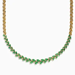 Effy Jewelry Brasillica 14K Yellow Gold Emerald and Diamond Necklace | Necklaces & Pendants