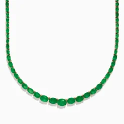 Effy Jewelry Brasillica 14K Yellow Gold Emerald Graduated Eternity Necklace | Necklaces & Pendants