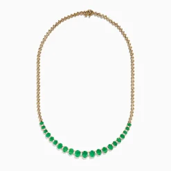 Effy Jewelry Brasillica 14K Yellow Gold Emerald and Diamond Necklace | Necklaces & Pendants