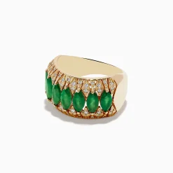 Effy Jewelry Brasillica 14K Yellow Gold Emerald and Diamond Ring | Rings
