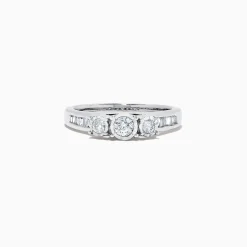 effyjewelry.com Bridal 14K White Gold Diamond Three Stone Ring, 0.39 TCW | Rings