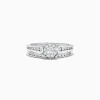 BH Multi Bridal 14K White Gold Diamond Cluster Ring and Band Set, 0.72 TCW | Rings