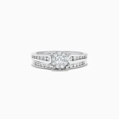 BH Multi Bridal 14K White Gold Diamond Cluster Ring and Band Set, 0.72 TCW | Rings