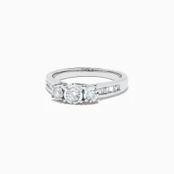 effyjewelry.com Bridal 14K White Gold Diamond Three Stone Ring, 0.39 TCW | Rings