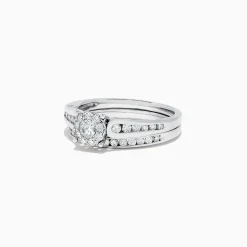 BH Multi Bridal 14K White Gold Diamond Cluster Ring and Band Set, 0.72 TCW | Rings