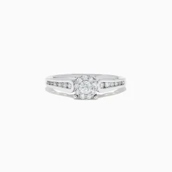 BH Multi Bridal 14K White Gold Diamond Cluster Ring and Band Set, 0.72 TCW | Rings