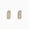 Effy Jewelry Canare 14K Gold 5/8" Pave Yellow Diamond Hoop Earrings, 1.26 TCW | Earrings