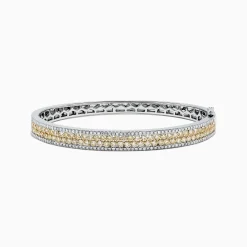 Effy Jewelry Canare 14K Gold Yellow and White Diamond Bangle, 3.40 TCW | Bracelets