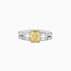 BH Multi Canare 18K Gold Yellow Diamond Engagement u0026 Wedding Ring Set, 2.57 TCW | Rings
