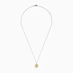 Effy Jewelry Canare 14K 2-Tone Gold Cushion Double Halo Yellow Diamond Pendant | Necklaces & Pendants