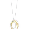Effy Jewelry Canare 14K 2-Tone Gold Yellow and White Diamond Crossover Pendant, 0.45 TCW | Necklaces & Pendants