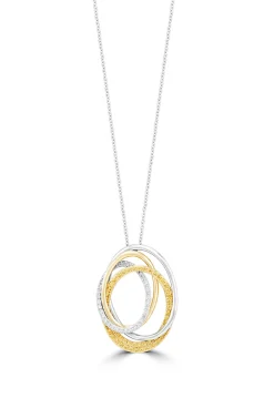 Effy Jewelry Canare 14K 2-Tone Gold Yellow and White Diamond Crossover Pendant, 0.45 TCW | Necklaces & Pendants