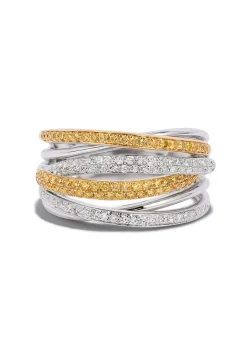 Effy Jewelry Canare 14K 2-Tone Gold Yellow and White Diamond Ring, 0.56 TCW | Rings
