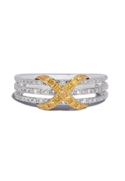 Effy Jewelry Canare 14K 2-Tone Gold Yellow and White Diamond Band, 0.35 TCW | Rings