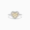 Effy Jewelry Canare 14K Two Tone Gold Heart Shaped Yellow Diamond Heart Ring, 0.77 TCW | Rings