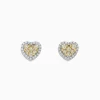 Effy Jewelry Canare 14K Two Tone Gold Heart Shaped Yellow Diamond Earrings, 0.96 TCW | Earrings
