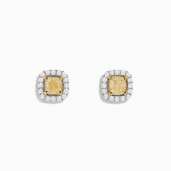 Effy Jewelry Canare 18K Two Tone Gold White and Yellow Diamond Earrings | Earrings
