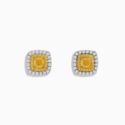 Effy Jewelry Canare 18K Two Tone Gold White and Yellow Diamond Earrings | Earrings