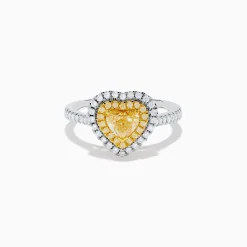 Effy Jewelry Canare 18K Two Tone Gold White u0026 Yellow Diamond Heart Ring | Rings