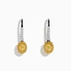 Effy Jewelry Canare 18K Two Tone Gold White and Yellow Diamond Drop Earrings | Earrings