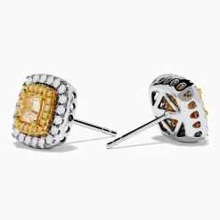 Effy Jewelry Canare 18K Two Tone Gold White and Yellow Diamond Earrings | Earrings