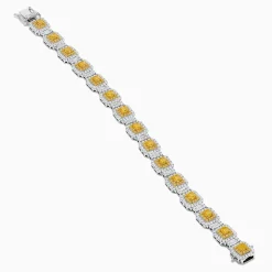 Effy Jewelry Canare 18K Two Tone Gold White u0026 Yellow Diamond Gold Bracelet | Bracelets