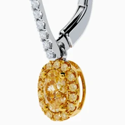 Effy Jewelry Canare 18K Two Tone Gold White and Yellow Diamond Drop Earrings | Earrings