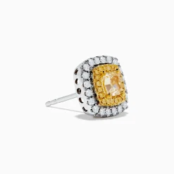 Effy Jewelry Canare 18K Two Tone Gold White and Yellow Diamond Earrings | Earrings