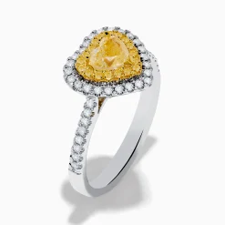 Effy Jewelry Canare 18K Two Tone Gold White u0026 Yellow Diamond Heart Ring | Rings