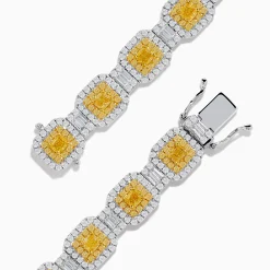 Effy Jewelry Canare 18K Two Tone Gold White u0026 Yellow Diamond Gold Bracelet | Bracelets