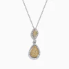 Effy Jewelry Canare 14K Two Tone Gold Yellow and White Diamond Pendant | Necklaces & Pendants