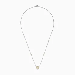 Effy Jewelry Canare 14K Two Tone Gold Yellow Diamond Heart Necklace, 0.71 TCW | Necklaces & Pendants