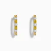 Effy Jewelry Canare 18K Two Tone White and Yellow Diamond Hoop Earrings | Earrings