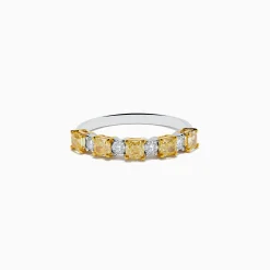 Effy Jewelry Canare 18K Two Tone White u0026 Yellow Diamond Band Ring | Rings
