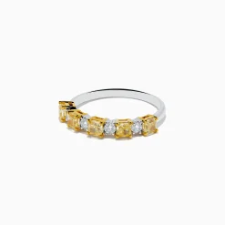 Effy Jewelry Canare 18K Two Tone White u0026 Yellow Diamond Band Ring | Rings
