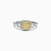 Effy Jewelry Canare 18K Two-Tone Gold Cushion Double Halo Yellow Diamond Ring, 0.96 TCW | Rings