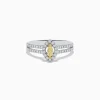 Effy Jewelry Canare 18K Two-Tone Gold Marquise Shaped Yellow Diamond Ring | Rings