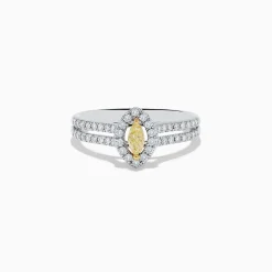 Effy Jewelry Canare 18K Two-Tone Gold Marquise Shaped Yellow Diamond Ring | Rings