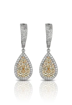 Effy Jewelry Canare 14K Two-Tone Gold Pear Shaped Yellow Diamond Drop Earrings, 2.07 TCW | Earrings