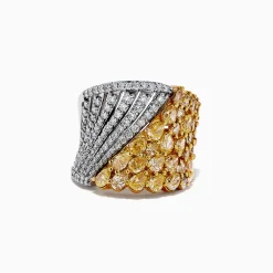 Effy Jewelry Canare 14K Two-Tone Gold Yellow and White Diamond Statement Ring 3.03 TCW | Rings