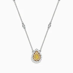 BH Multi Canare 18K Two-Tone Gold Yellow and White Diamond Necklace, 0.69 TCW | Necklaces & Pendants