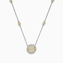 Effy Jewelry Canare 14K Two-Tone Gold Yellow and White Diamond Pendant, 1.33 TCW | Necklaces & Pendants