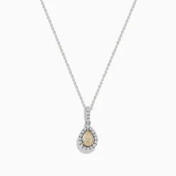 Effy Jewelry Canare 18K Two-Tone Gold Yellow and White Diamond Teardrop Pendant | Necklaces & Pendants