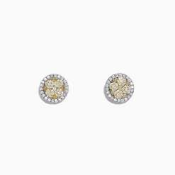 Effy Jewelry Canare 14K Two-Tone Gold Yellow and White Diamond Earrings, 1.08 TCW | Earrings