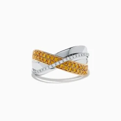 Effy Jewelry Canare 14K Two-Tone Gold Yellow and White Diamond Ring, 0.44 TCW | Rings
