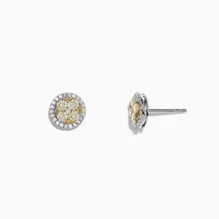 Effy Jewelry Canare 14K Two-Tone Gold Yellow and White Diamond Earrings, 1.08 TCW | Earrings