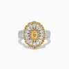Effy Jewelry Canare 18K Two-Tone Yellow and White Diamond Layered Oval Halo Ring | Rings